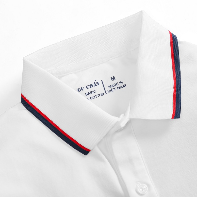 Áo Thun Polo Nam Tay Ngắn GU CHẤT, Thiết Kế Cổ Bẻ Phối Sọc, Chất Vải Cotton Mềm Mịn, Thoáng Mát - GUPL10