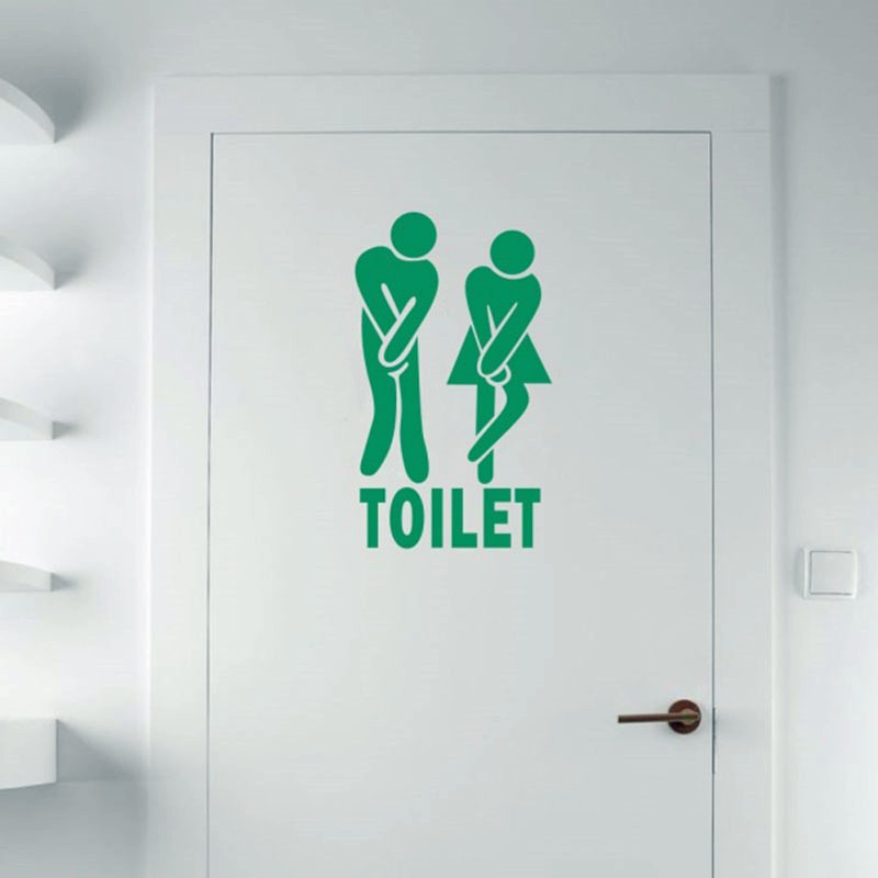 Đề can hình đàn ông và phụ nữ dùng để trang trí nhà vệ sinh