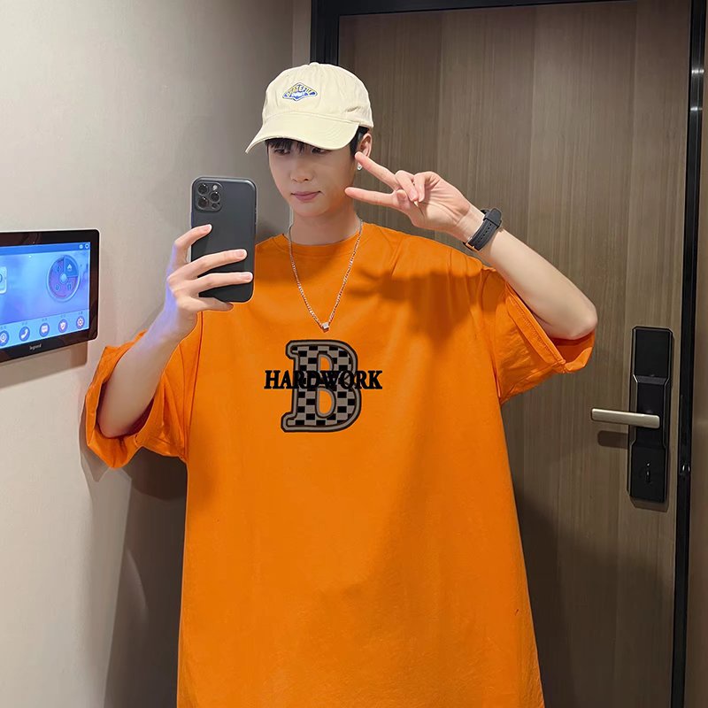 Áo Thun Tay Ngắn Dáng Rộng In Chữ Cỡ Lớn M-8XL Phong Cách Hip Hop Đường Phố Hàn Quốc Thời Trang Cho Nam