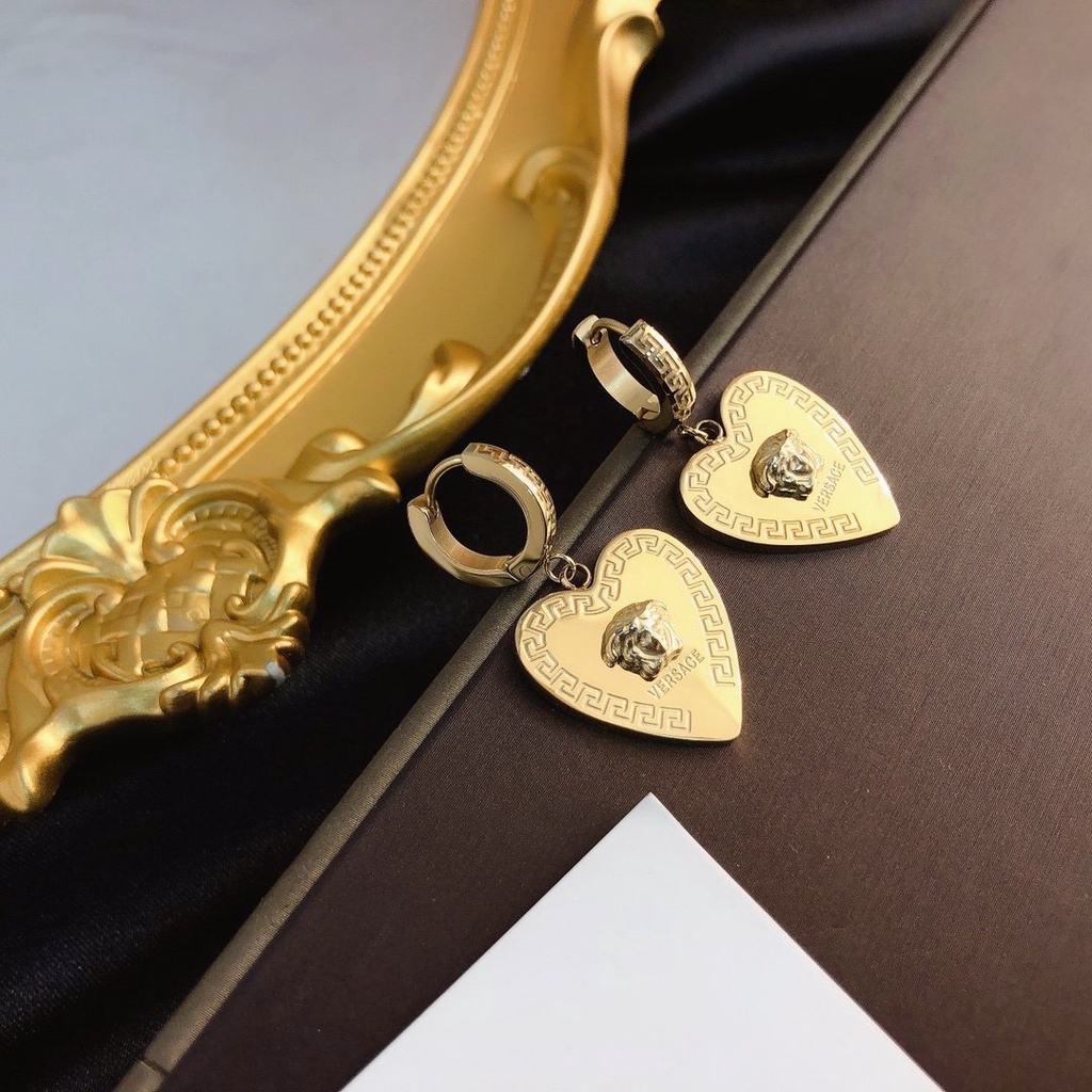 Khuyên Tai Dạng Tròn Logo Versace Thời Trang Cho Nữ
