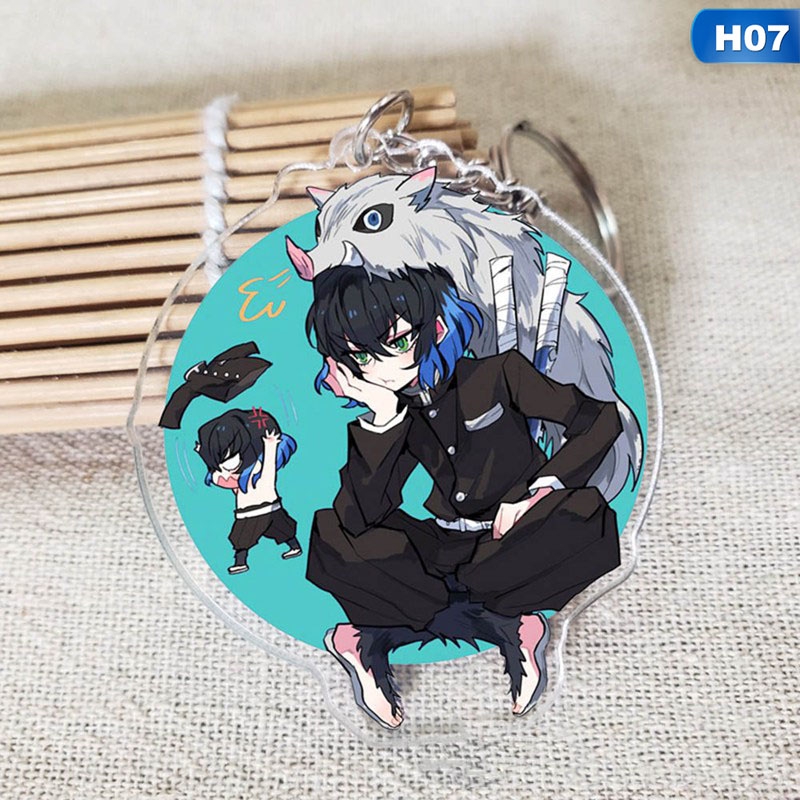 flowersqueen Móc khóa hình Demon Slayer độc đáo bằng acrylic