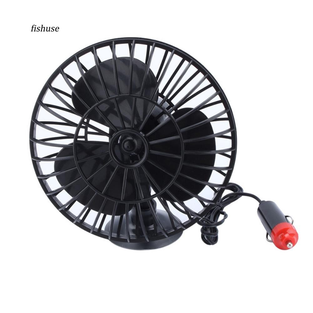 Bộ quạt điện mini 12V dùng trên xe ô tô kèm giác hút