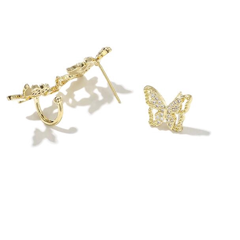 Đôi bông tai mặt hình bướm đính đá thời trang