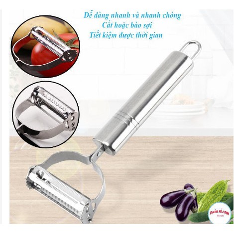 FREESHIP Nạo sợi, bào vỏ Inox 3 In1/ Dụng cụ nạo rau củ quả đa năng