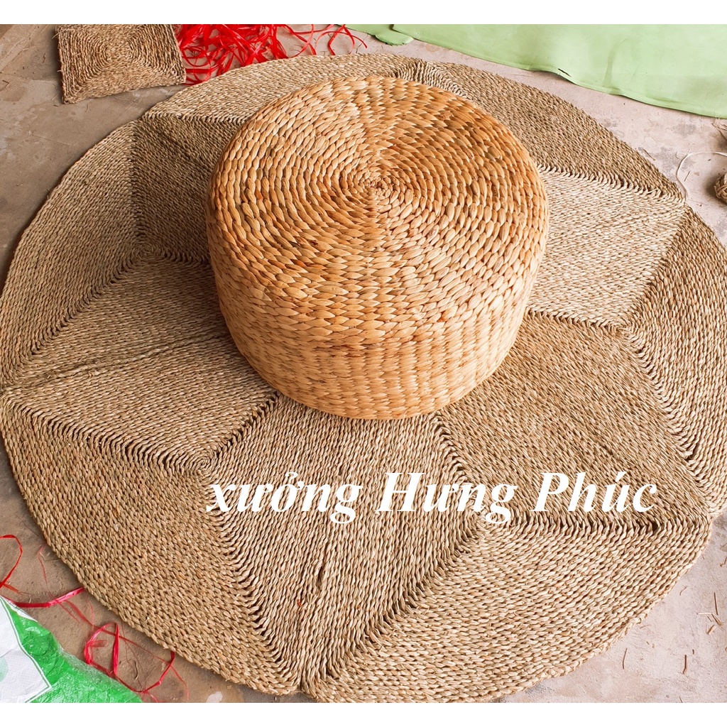 Thảm Cói Hình Ngôi Sao trải sàn Trang Trí Nhà Cửa Chụp Ảnh Cực Xinh HUNGPHUC SIZE 1m