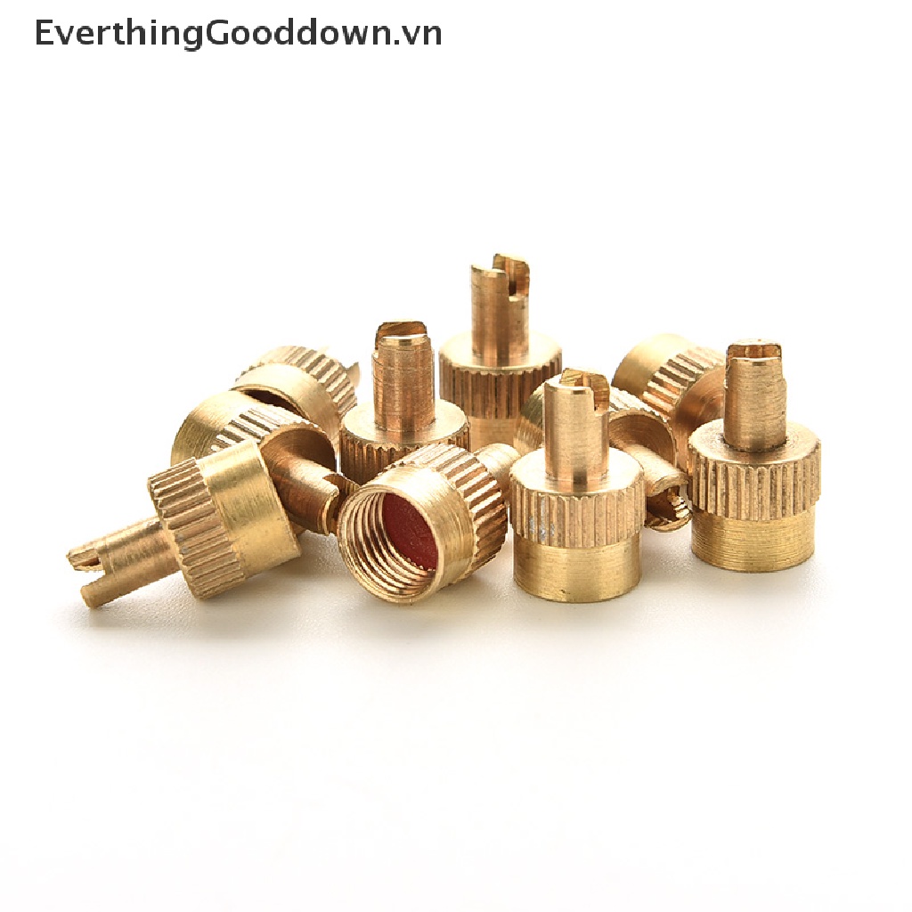 Everthinggooddown 10 Nắp Van Xe Hơi Bằng Kim Loại Chrome Kèm Dụng Cụ Tháo Lõi