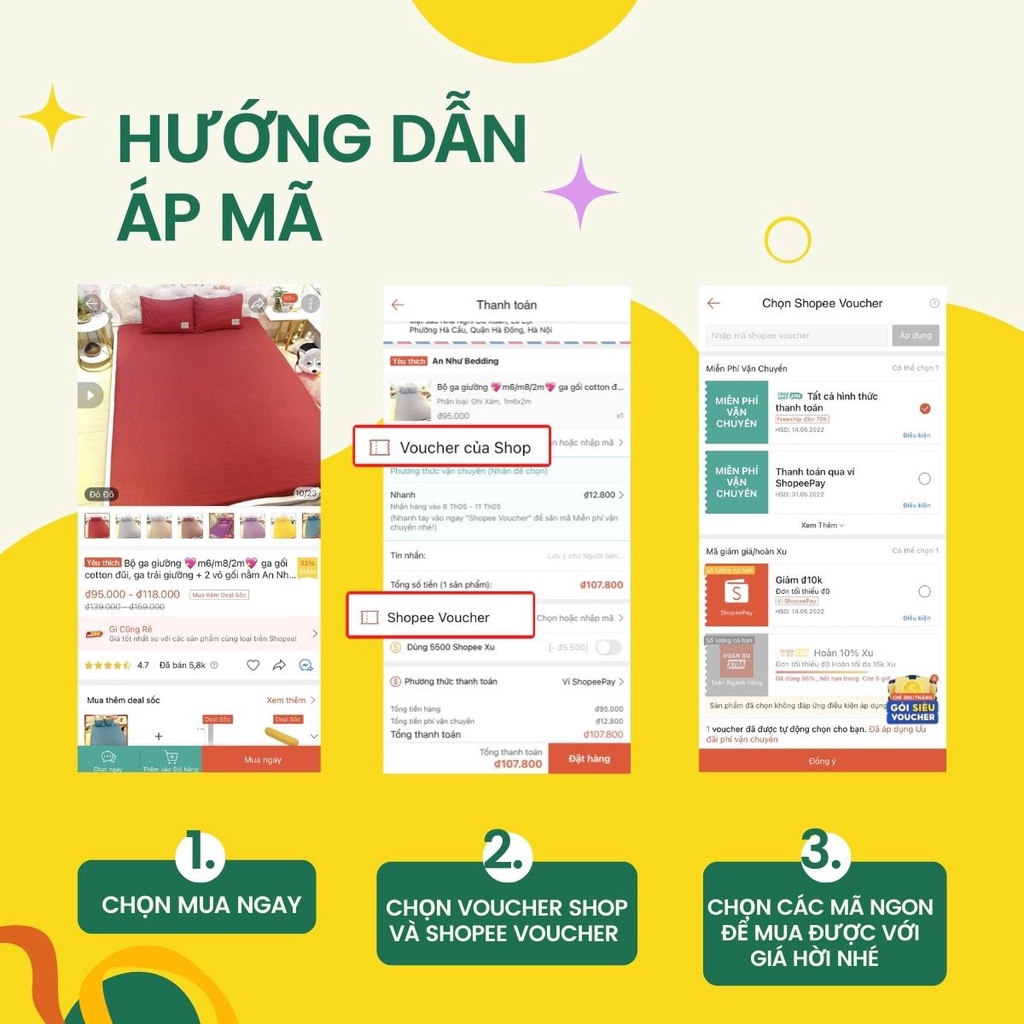 Bộ Ga giường phi lụa cao cấp, bộ ga gối lụa mát 1 ga + 2 vỏ gối nằm 50x70cm An Như Bedding