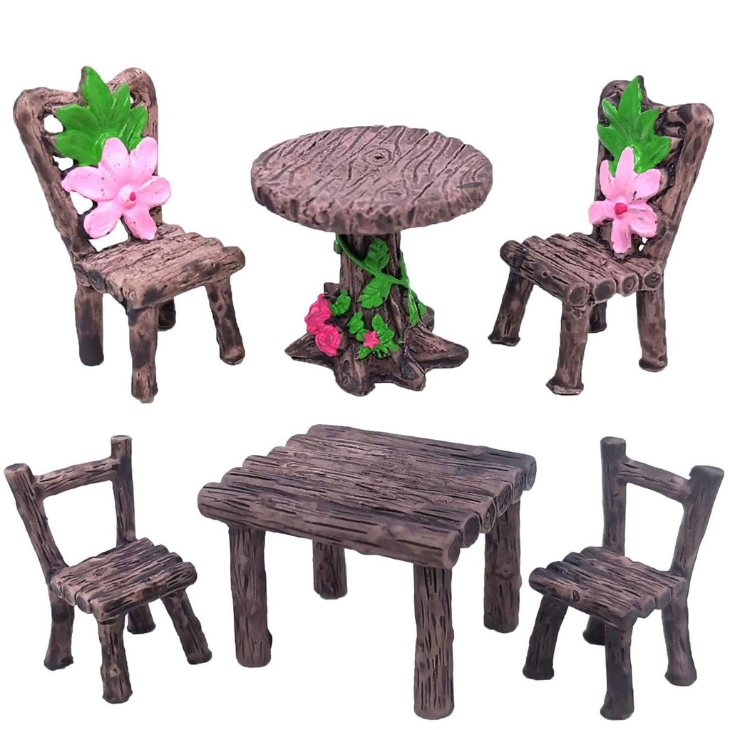 Set 3 Bàn Ghế Trang Trí Nhà Búp Bê DIY Mới