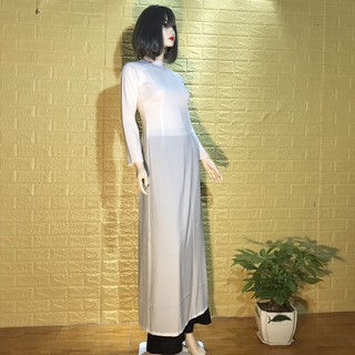 Áo Dài Trắng Trơn Có Lót