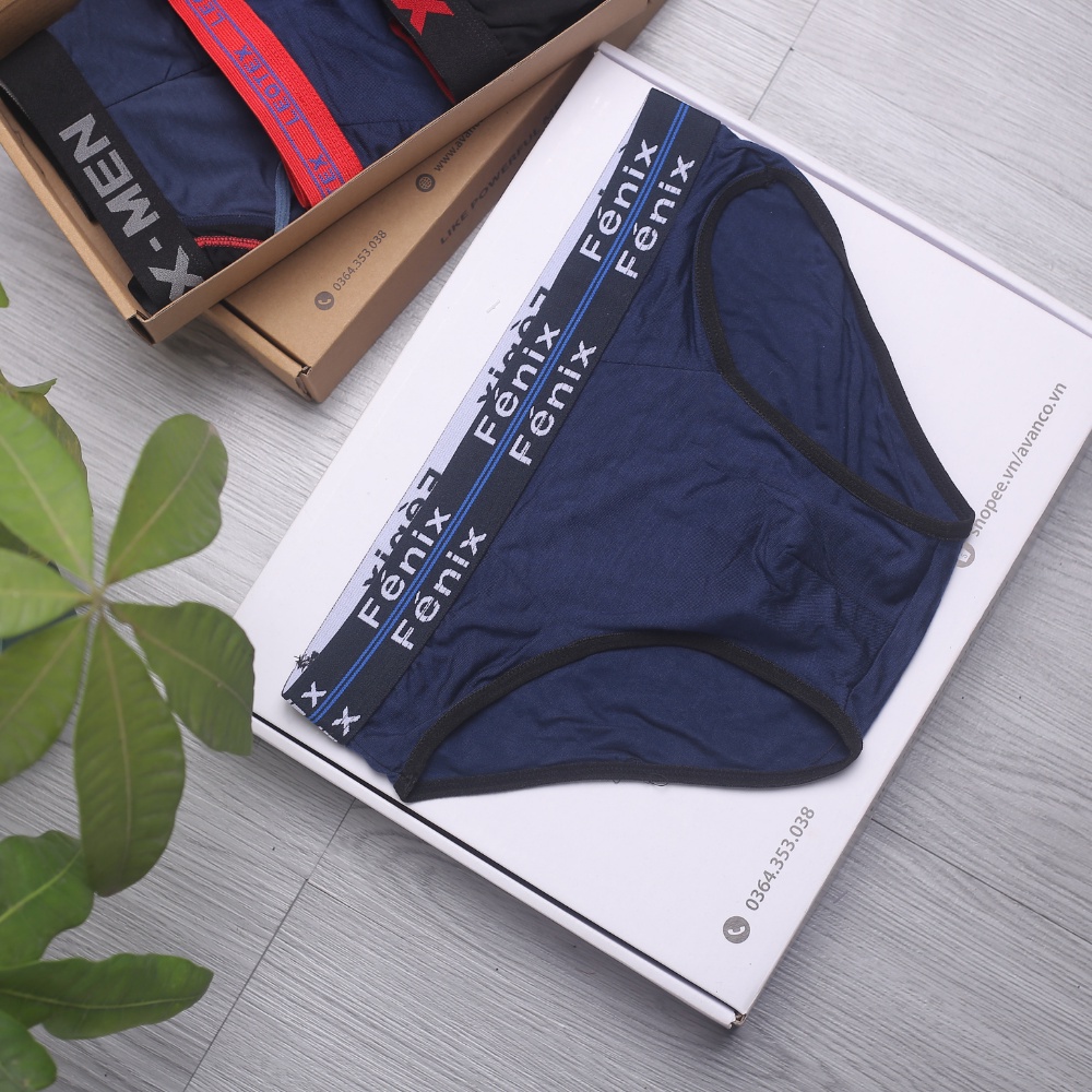 Hộp 4 Quần Sịp Nam Tam Giác Cotton co giãn thoáng khí, thấm hút tốt mặc cực thoải mái Avanco