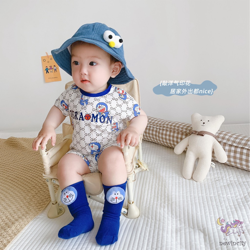 Áo liền quần vải cotton họa tiết hoạt hình phong cách mùa thu thời trang Hàn Quốc sành điệu cho bé