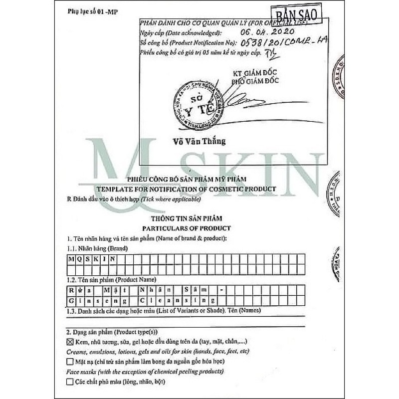 Combo bột rửa mặt nhân sâm MQ và bb cream MQ