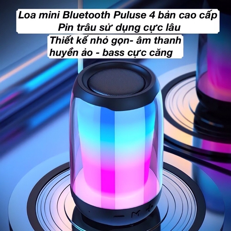 Loa bluetooth Pulse 4 MINI Led theo điệu nhạc chất lượng âm tuyệt hảo thiết kế đẹp mắt Bảo hành 6 tháng 1 đổi 1