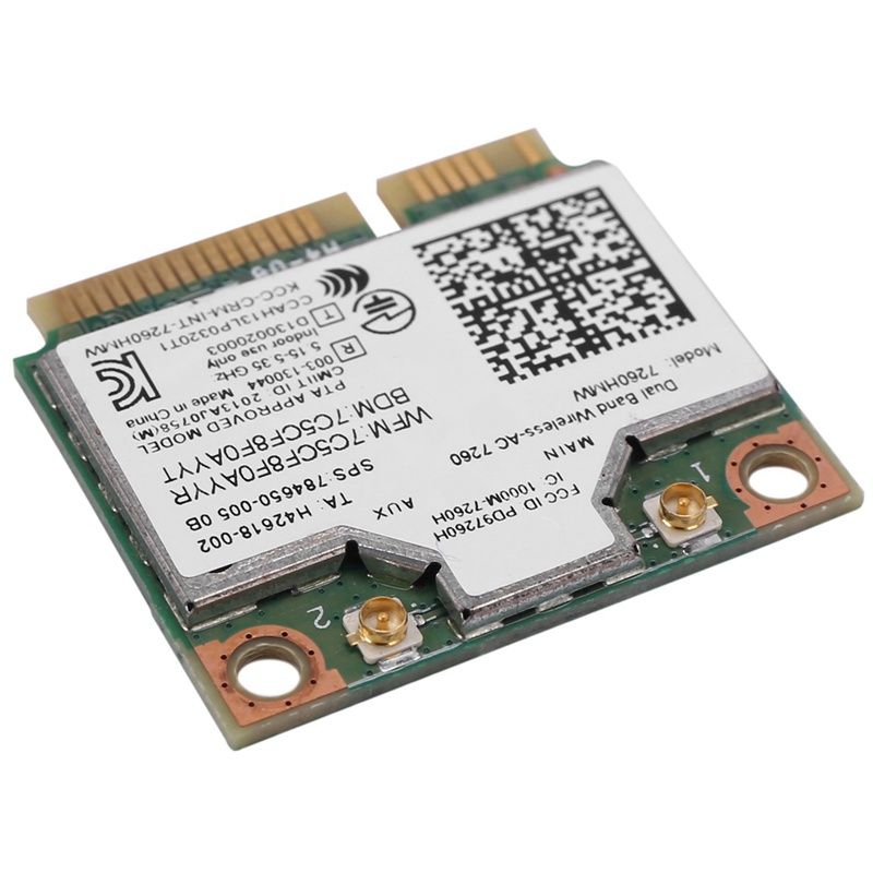 Bộ Chuyển Đổi Băng Tần Kép AC1200 Không Dây Cho Intel 7260 7260HMW AC PCI-E Card 2.4G / 5G Wifi + Bluetooth 4.0 Cho Dell / Sony / ACER / ASUS