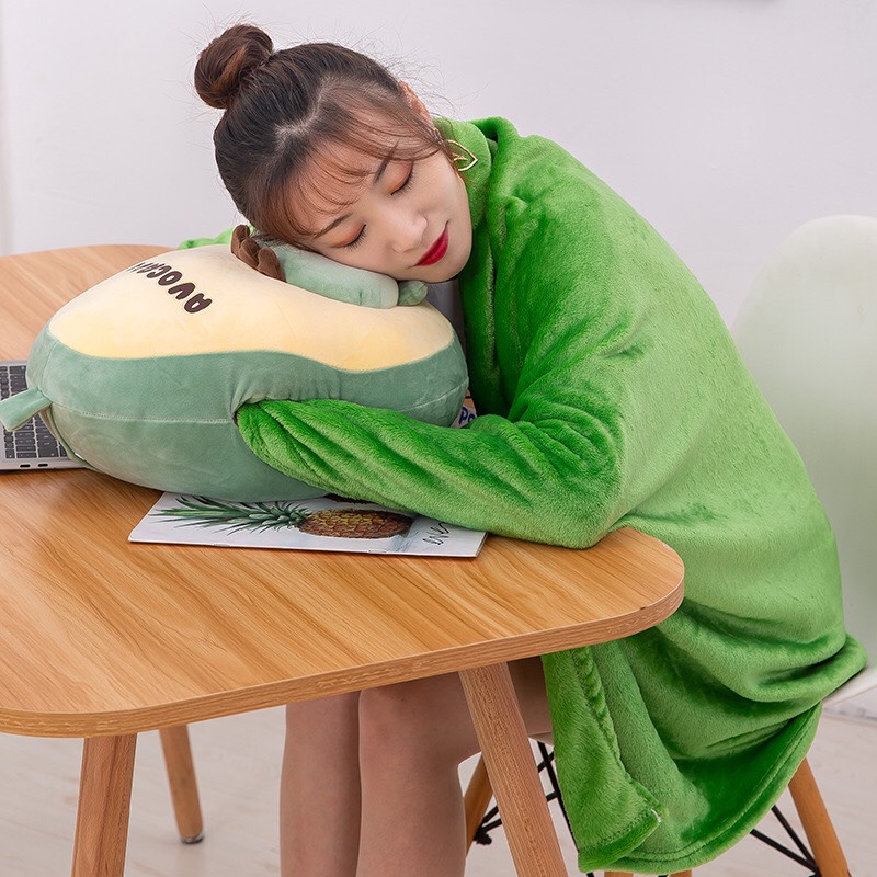 Bộ Chăn Gối Văn Phòng 3in1 Hizun Tiện Lợi Hình Hoa Quả Biểu Cảm