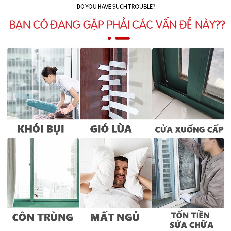 Thanh chắn khe hở cửa sổ loại màu nâu  Ron nẹp chặn khe hở NANORON ngăn côn trùng chống bụi cách âm chống va đập