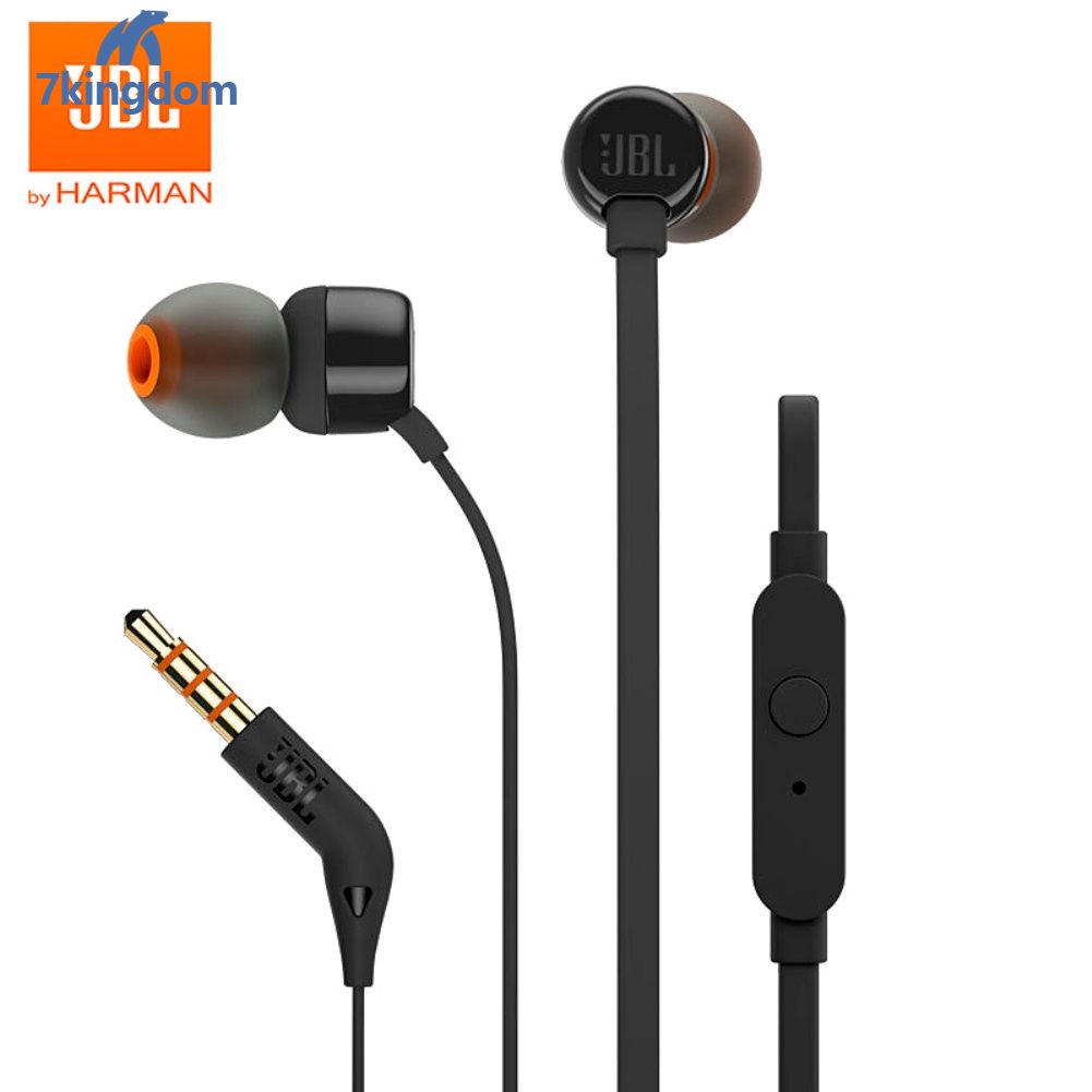 Tai nghe jbl t110 có dây kèm 3 cặp nút tai nghe 3.5mm âm thanh nổi có mic