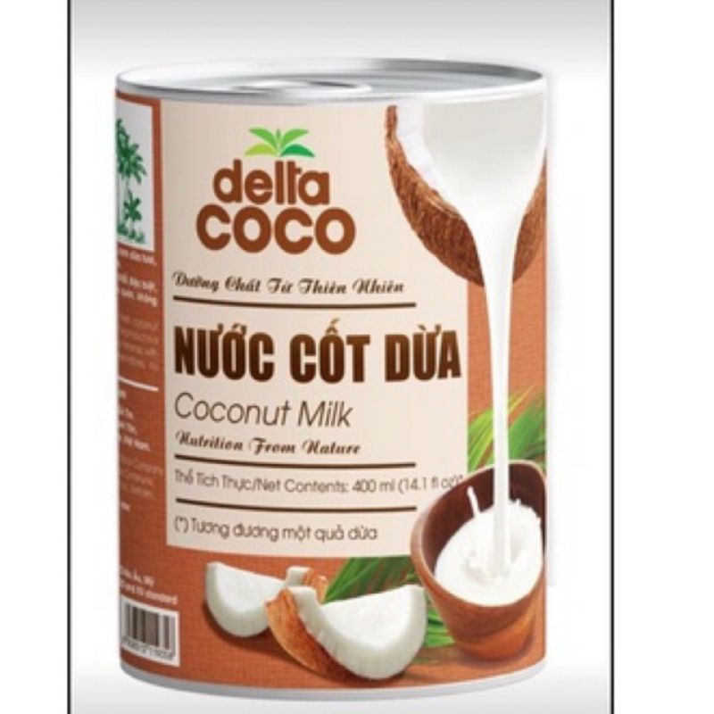 NƯỚC CỐT DỪA DELTA COCO 400GR BẾN TRE