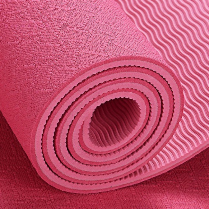 Thảm tập yoga gym 2 lớp TPE ĐenSport dày 6mm, không mùi, chống trơn trượt