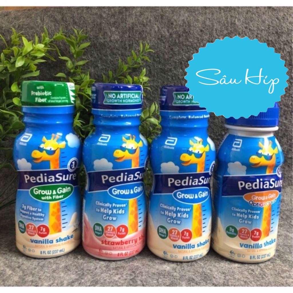 Sữa Pediasure nước Vani, Dâu, Fiber chất xơ, Socola 237ml Mỹ