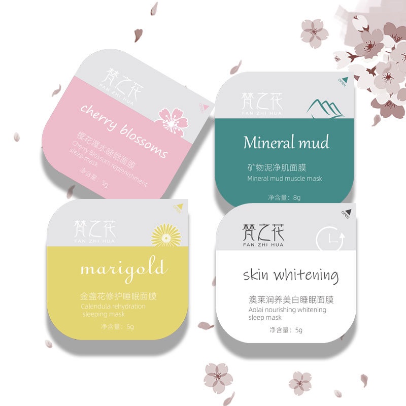 [Hàng mới về] Mặt nạ ngủ bùn FANZHIHUA làm trắng da cải thiện mụn làm sạch dầu