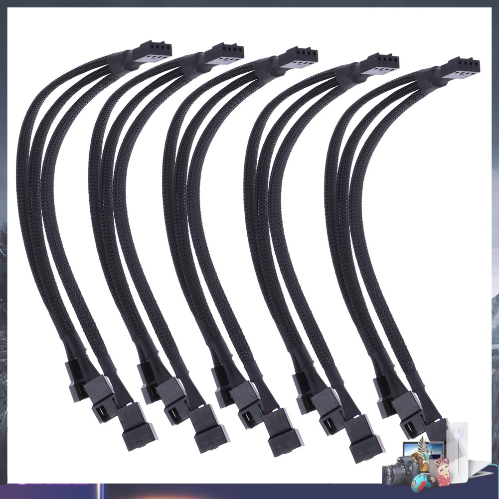 Cáp nối dài quạt 4 pin PWM 3 đầu màu đen