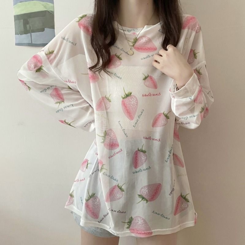 Jiashucheng Áo Thun Tay Dài Chống Nắng Dáng Rộng Mỏng Thời Trang Mùa Hè Cho Nữ