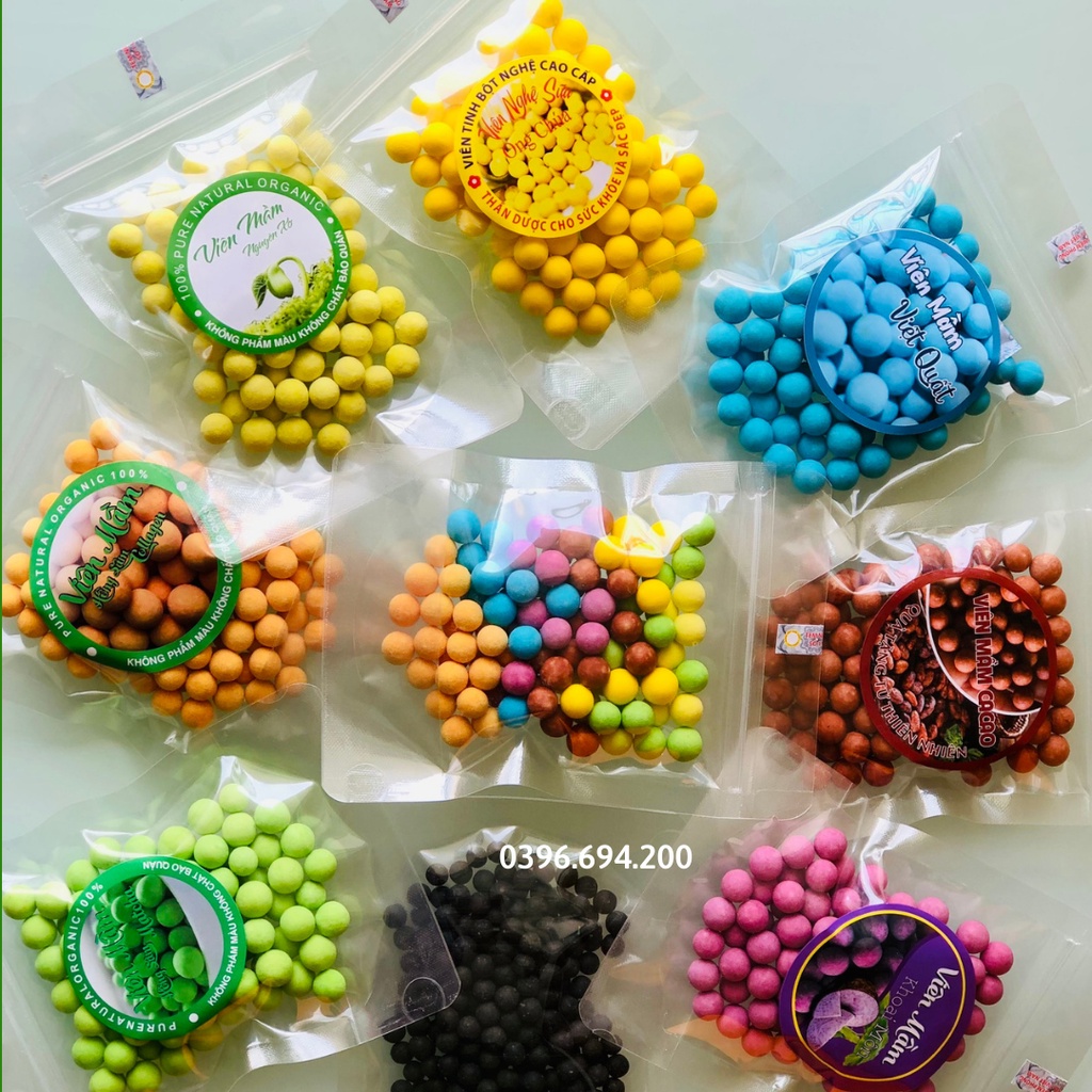 Viên mầm đậu nành matcha, viên mầm mix vị đủ loại - Handmade