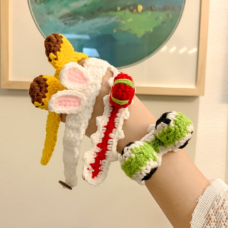 Vòng Đeo Tay Bằng Sợi Dệt Đính Nơ Dễ Thương Xinh Xắn nhẫn thỏ