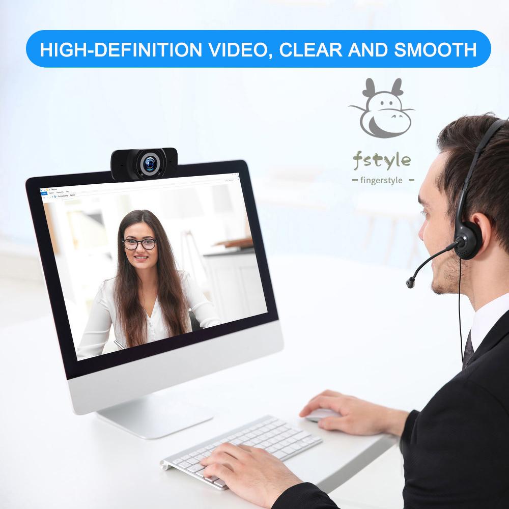 Webcam Góc Rộng Full Hd 1080p Tích Hợp Micro Dùng Để Phát Trực Tuyến Dành Cho Laptop / Máy Tính Để Bàn