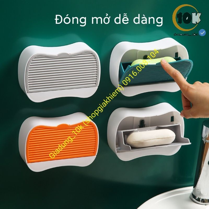 Giá đỡ xà phòng gắn tường có nắp thiết kế độc đáo tiện dụng cho nhà bếp/ nhà tắm (k11)