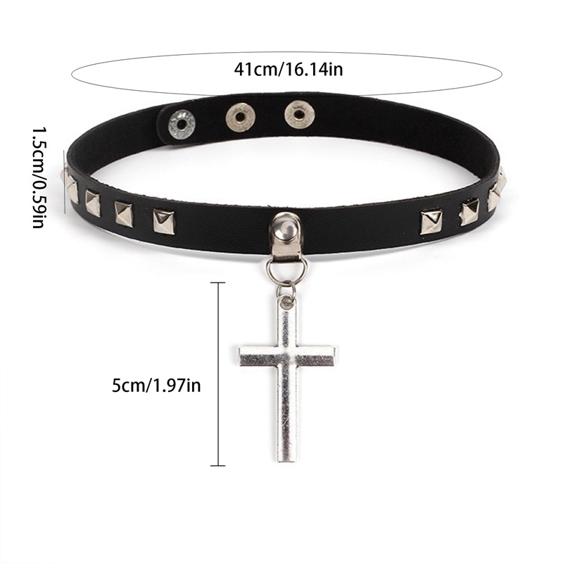 Vòng Cổ Choker Da Pu Phối Đinh Tán Phong Cách Punk Cổ Điển Thời Trang Cho Nữ