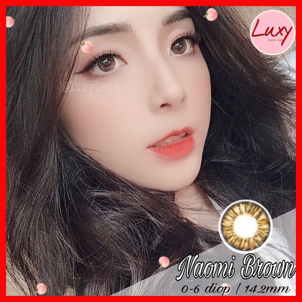 [ Ảnh Thật ] Lens Naomi Brown 0-6 diop - Luxy Lens [ Cam Kết Chất Lượng]
