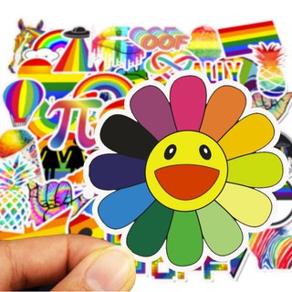 Bộ Sticker RAINBOW decal hình dán chống nước trang trí xe, laptop, nón bảo hiểm, vali #83