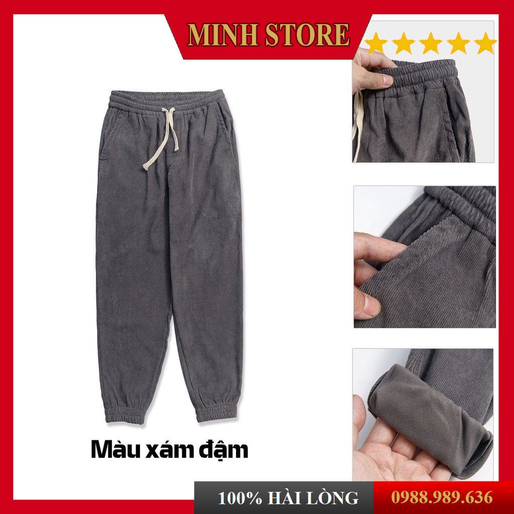 Quần jogger nam nữ chất Nhung tăm co dãn trẻ trung, Jogger unisex thể thao phong cách cá tính JO06 - MS88