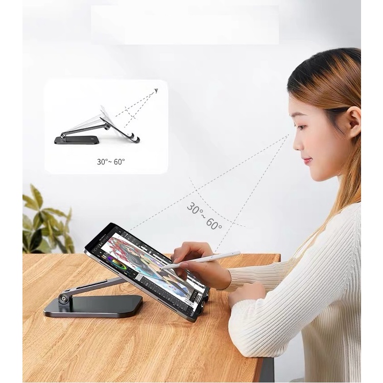 Đế đỡ điện thoại máy tính bảng, Giá đỡ iPhone iPad X22 nhôm nguyên khối gấp gọn Vu Studio