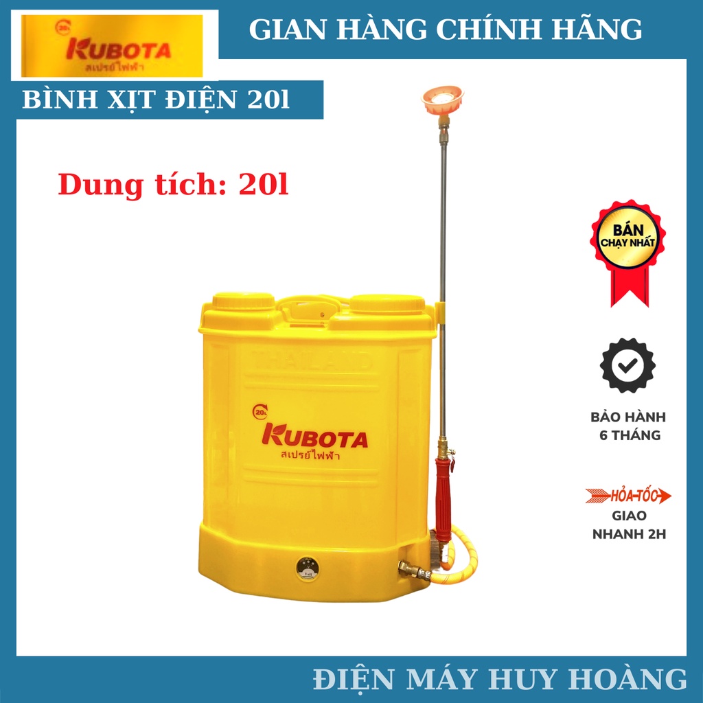 Bình xịt điện xịt thuốc, khử khuẩn Kubota Thái Lan 20 lít loại 1 bơm và 2 bơm