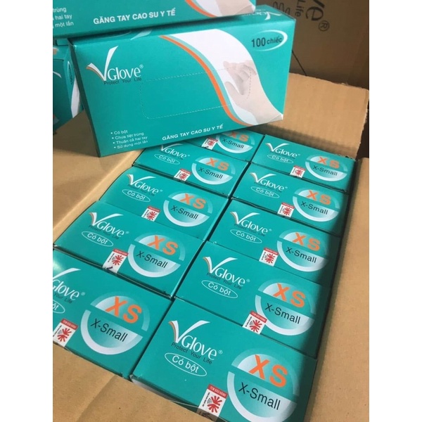 Hộp găng tay y tế VGlove có bột
