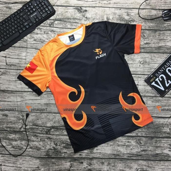 HOT - Áo game thi đấu Esports thun ngắn tay nam - Team Flash 2020 màu đen