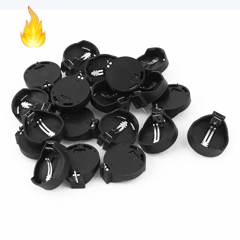 Set 20 giá đỡ pin nút 3v Cr2032 Cr2025 màu đen