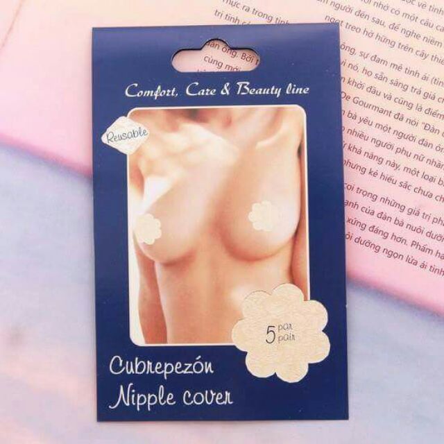 Hộp 5 đôi dán nhũ hoa dạng vải( dùng 1 lần)