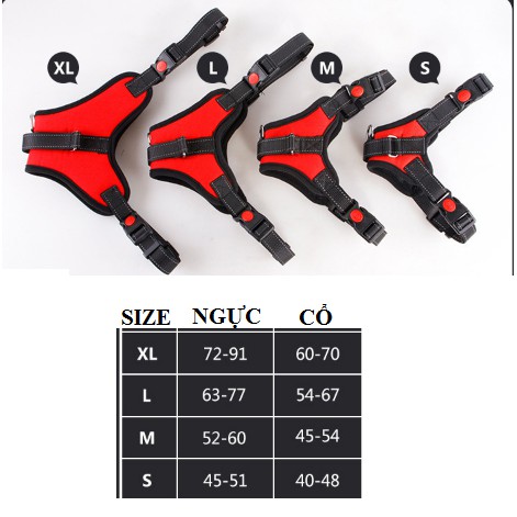 ĐAI NGỰC - ĐAI YẾM NGỰC CHO CHÓ CÓ SIZE LỚN