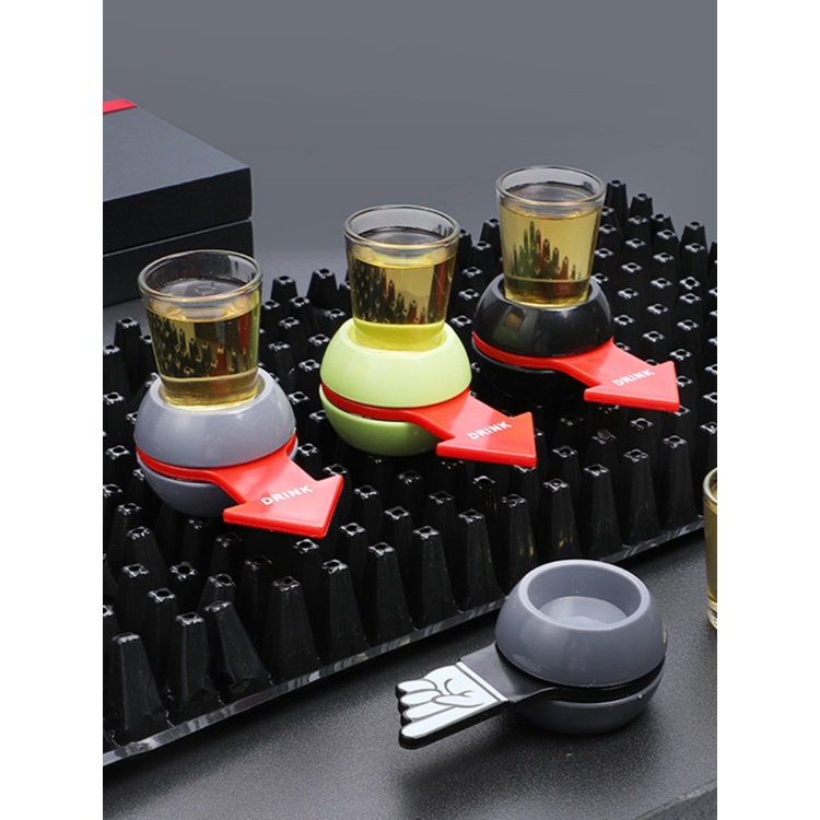 Con Quay Shotting Trò Chơi Uống Bàn Xoay Kèm Bia Cốc Rượu Nguyên Kính Quay Đầu Mũi Tên Đảng Board Game Mini Rượu Thủy Tinh Flowerdance
