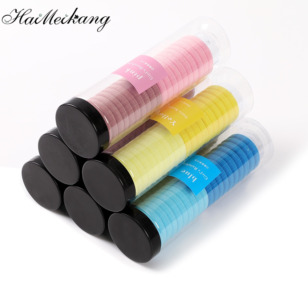 Hộp nhiều dây buộc tóc Haimeikang cao su co giãn nhiều màu sắc phong cách Hàn Quốc thời trang cho nữ