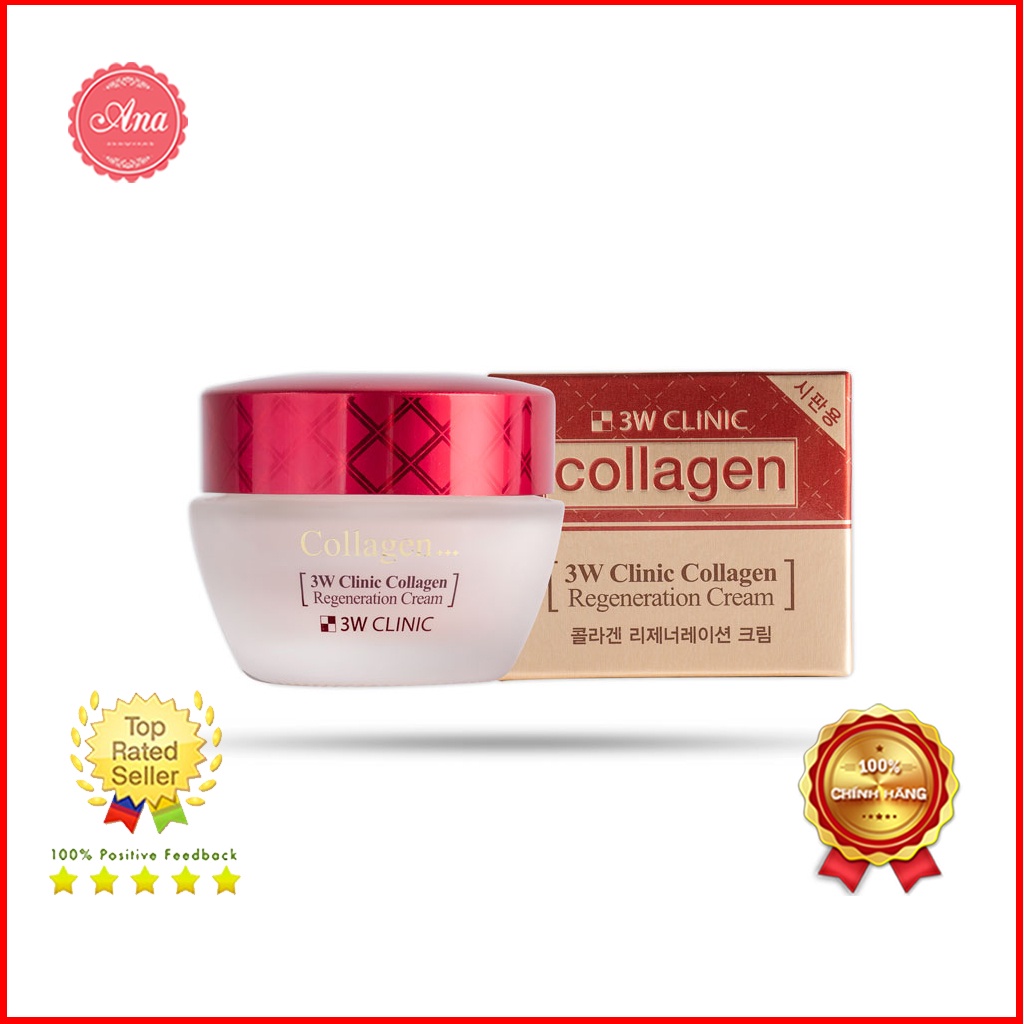 Kem Dưỡng Trắng Sáng Tái Tạo Da 3W Clinic Collagen Đỏ (50g)