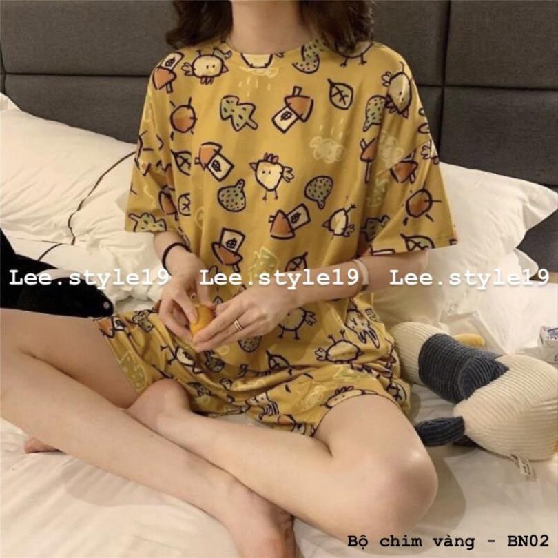 Bộ Đồ Thun Nữ - Set quần short áo thun icon Yellow Bird LE26 😍 '