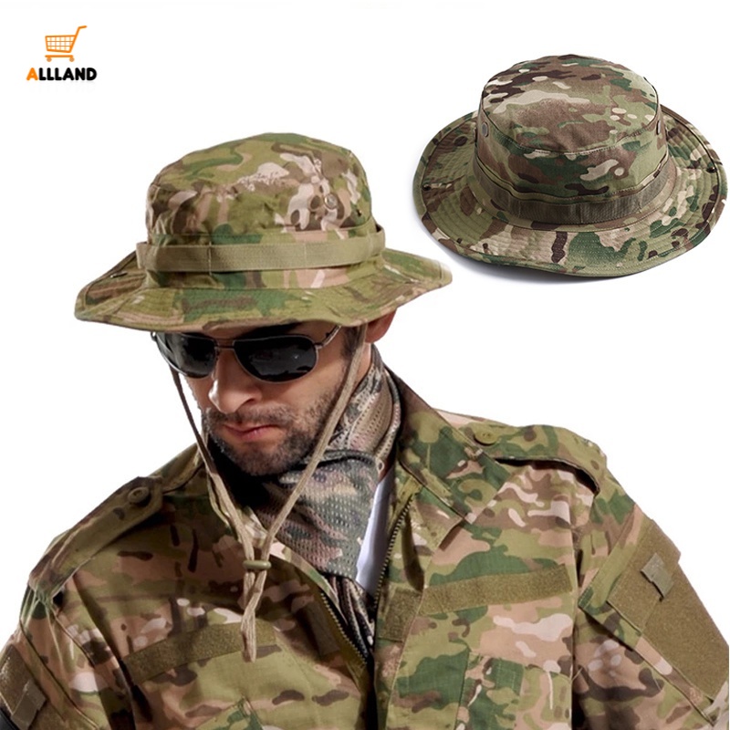 Mũ Tai Bèo Boonie/Mũ Bucket Chiến Thuật Nepal Họa Tiết Rằn Ri Phong Cách Quân Đội Thời Trang Mùa Hè Cho Nam
