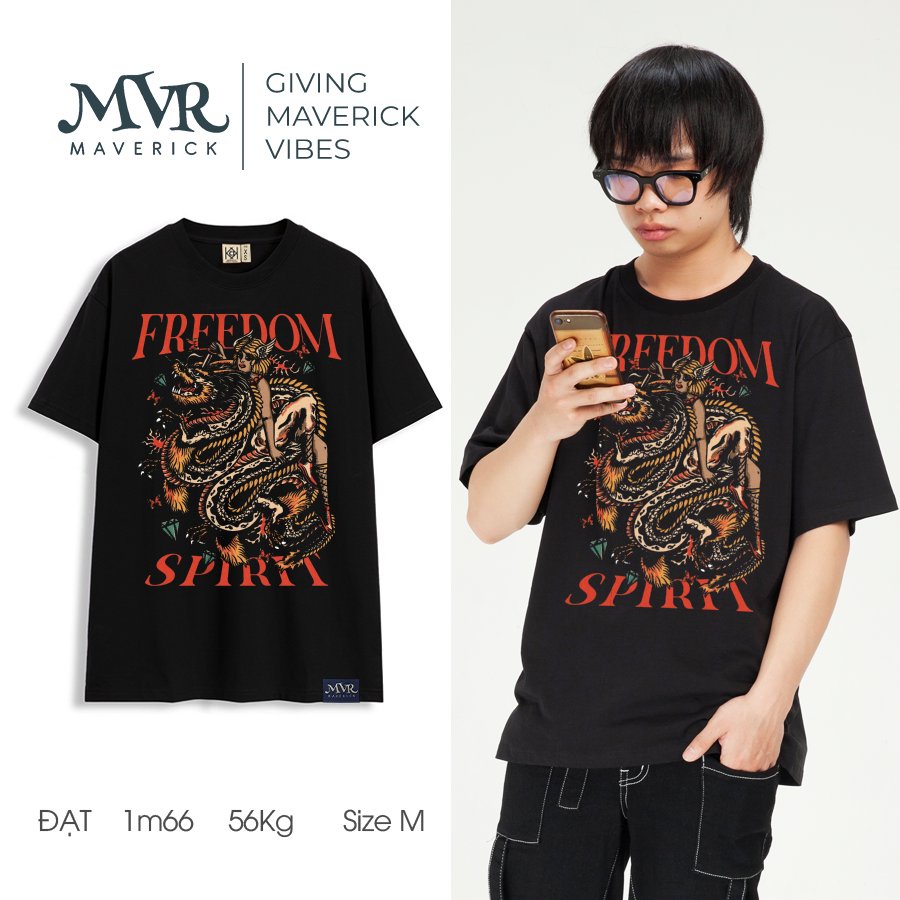 Áo form rộng nam nữ unisex tay lỡ tinh thần tự do MVR size rộng tee Mỹ BB4276