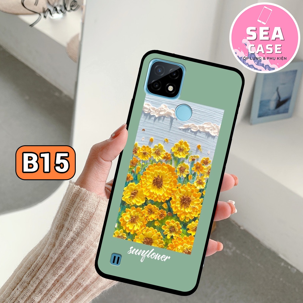 Ốp lưng Realme C21Y - C25Y - C21, Ốp điện thoại in hình hoa vintage,basic,nhẹ nhàng – lưng nhựa viền dẻo