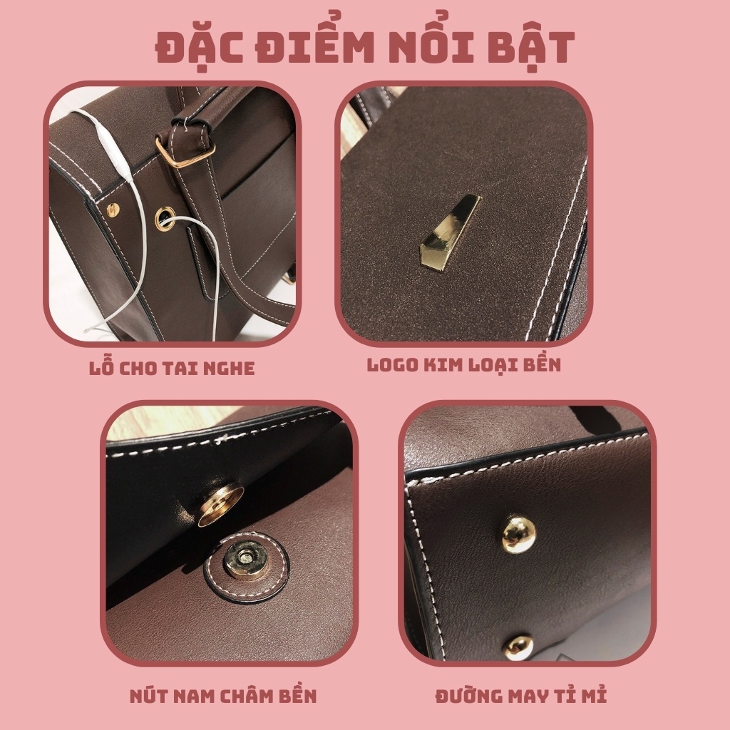 Balo da nữ đi học mini cao cấp thời trang VINTAGE giá rẻ Duyên Balo MS23